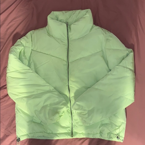 Greenyellowish Neon Puffer Jacket Hm 